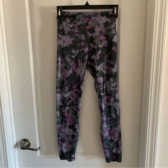 Women’s 4 Lululemon Align Pant II 25" Floral Illusion Ice Grey Multi Nulu - Picture 5 of 8